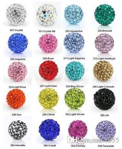 hot sale 10mm mixed Micro Pave CZ Disco Ball Crystal Bead Bracelet Necklace Beads.Hot spacer beads Lot!Rhinestone DIY t2322 w62