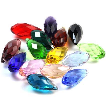 12mm*25mm Loose Faceted Bead Glass Teardrop Crystal pendant charm DIY beads for jewelry Drop earring making