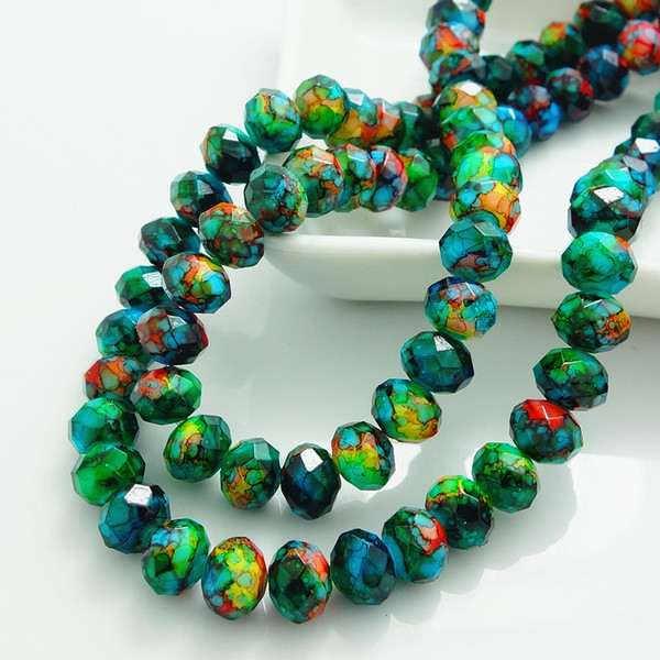 Fashion Colors Rondelle Faceted Crystal Glass Loose Spacer Beads DIY 4mm 6mm 8mm free shipping