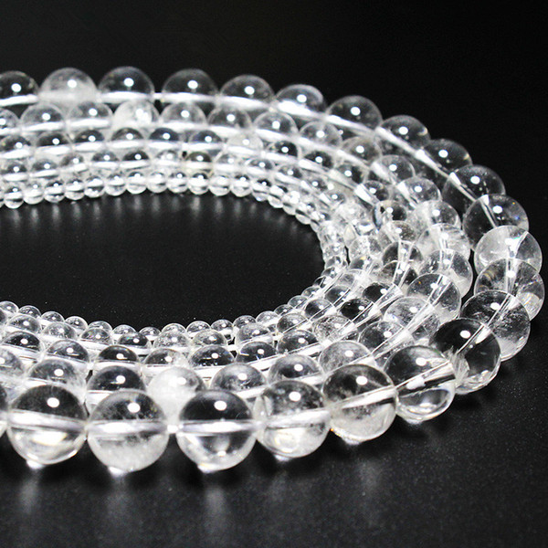 4mm 6mm 8mm 10mm Clear Crystal Natural Stone Loose Beads for Bracelets Jewelry Making for Birthday Gift 15