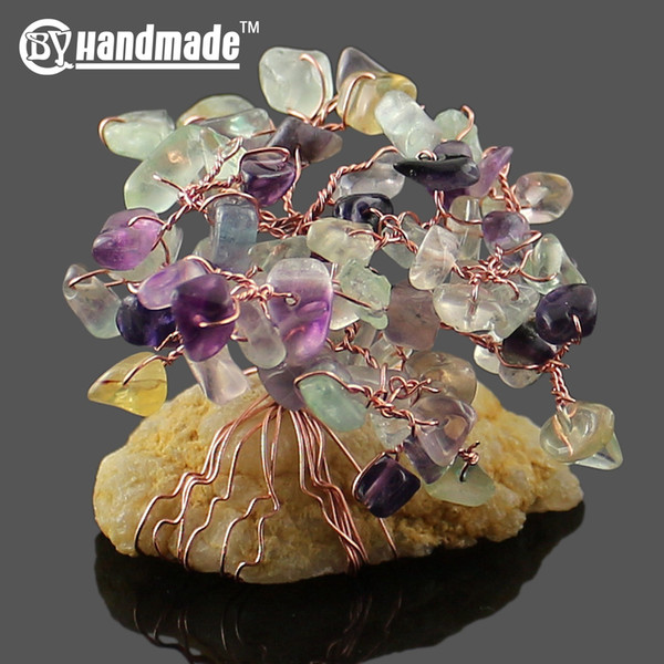 Creative features natural crystal by hand winding tree furnishing articles cross-border trade handicraft