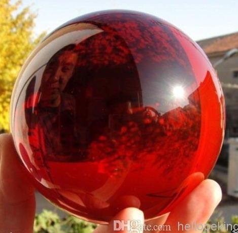 Wholesale cheap Asian Rare Natural Quartz Red Magic Crystal Healing Ball Sphere 80MM + Stand