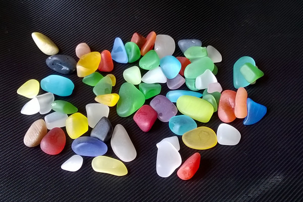 120 Pcs or 1/8 Lb Beach Sea Glass Beads, 8-15 mm, Assort UN-DRILLED for Jewelry Making Decor by Linen Purse JCT ECO