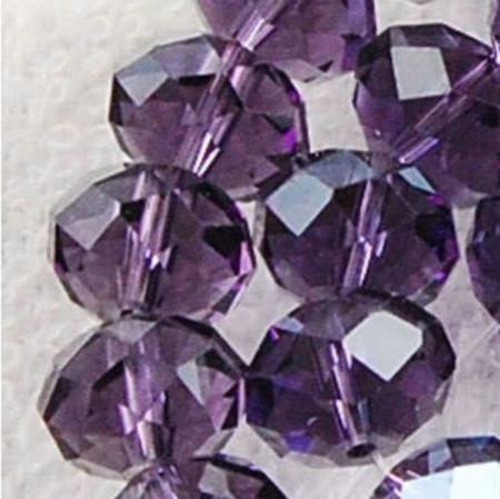 70 pcs wholesale 8mm Purple Crystal Loose Beads 15inch