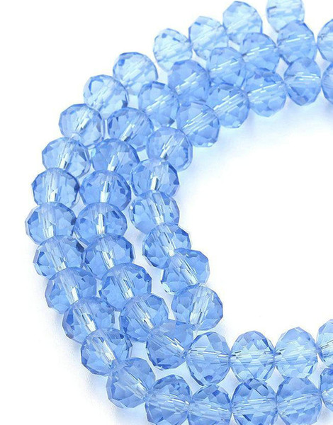 500pcs/LOT AQUA BLUE Quality Faceted 4 SIZES #5040 RONDELLE Wheel glass crystal beads DIY JEWELRY MAKING