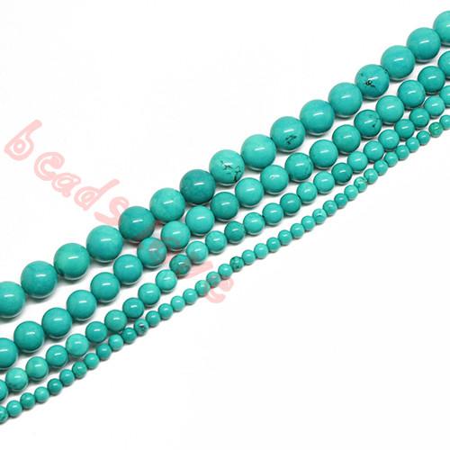 Free ShippingWholesale 4MM 6MM 8MM 10MM Natural Blue Turquoise Stone Beads For Bracelet Necklace DIY Making(F00249)