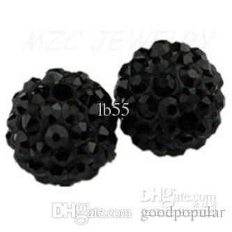 Free shipping Black 10mm Micro Pave CZ Disco Ball Crystal Bead.8d74 Best bead jewelry. w93