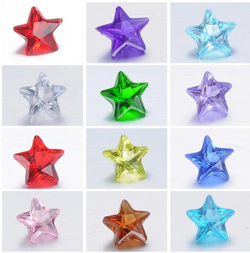 high quality Transparent Crystal mixed color 5mm Birth stone star shape DIY charms for floating locket