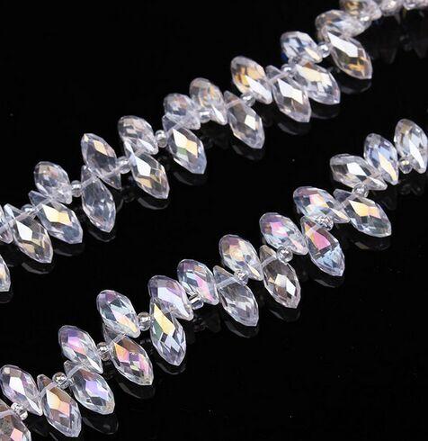 300PCS/lot Faceted Teardrop Crystal Glass Loose Beads charms For Jewelry Making 12x6mm