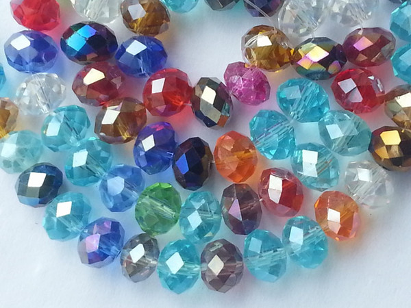 1000PCS wholesale 4x6mm Multicolor AB Swarovski Crystal Gemstone Loose white Beads bead