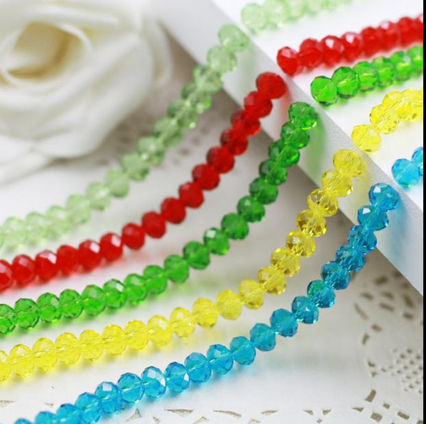 8mm beads handiwork making diy suspension oval flat faceted glass crystal variouse color spacer bead wholesales jewellery accessories 5 sets