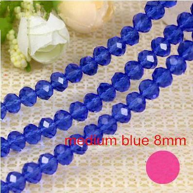 beads 8mm for beaded necklaces bracelets wedding crafts handmade diy items wheel faceted shiny blue glass crystal jewelry accessories 5 sets