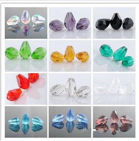 Wholesale 500pcs/Lot Crystal Glass Faceted Beads Teardrop For Jewelry Making 11x8mm DIY Loose Beads Drop Shipping