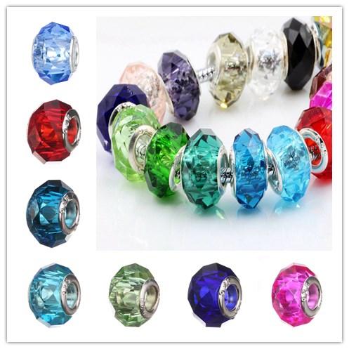 17 Colors 925 Silver Beads Screw Fascinating Faceted Murano Glass Beads Fit European Jewelry Charm Bracelets & Necklaces