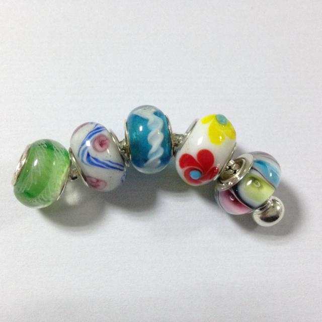 DIY Lampword Murano European Glass Bead For Pandora Fit Charm Bracelet,100pcs mix color!