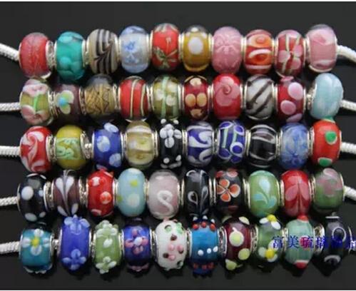 Murano glass Beads charms for Pandora bracelet Mix Colors Wholesale loose beads Christmas sale