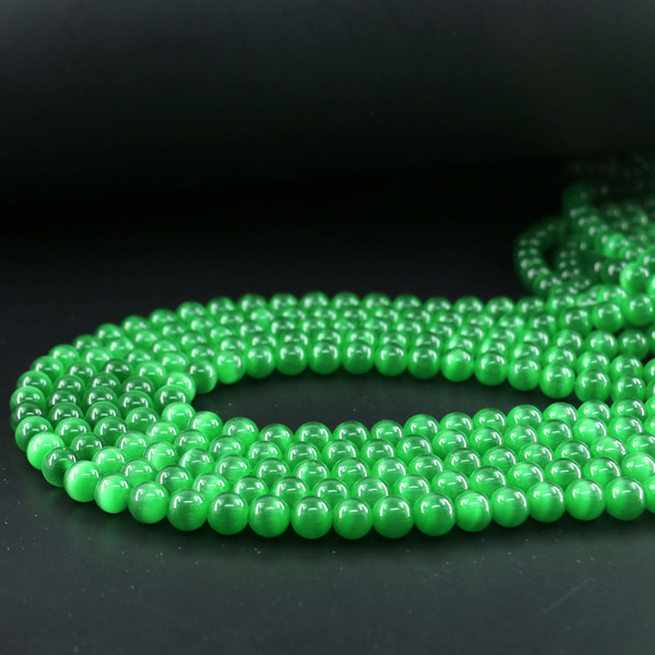 Cats Eye Stone, Green Cats Eye Round Beads, Chrysoberyl Rondelle Beads, 6/8/10mm Full Strand 15 inch