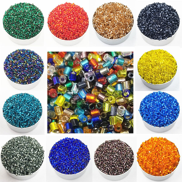 DIY For Necklace Bracelets Loose Beads a great many Pack Hot Sale 18Colors Cylindrical Glass Diameter 2mm