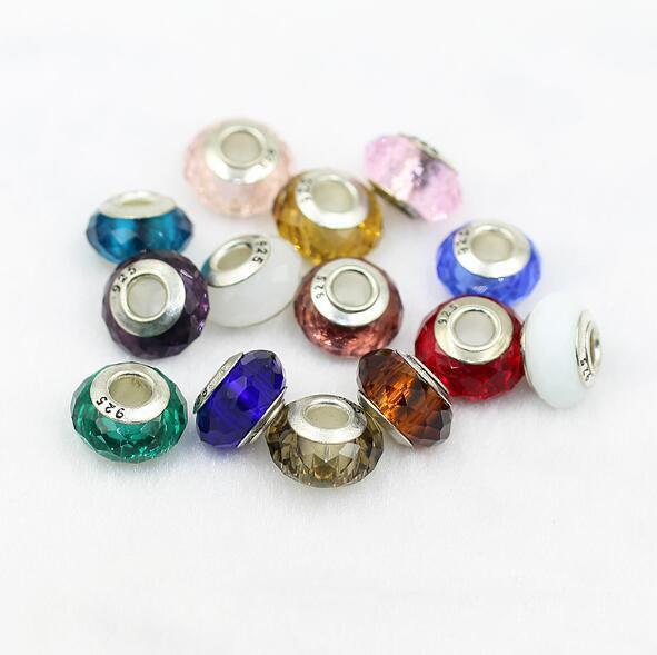 DIY Loose Charms Beads Bracelet Murano Glass Silver Plated Pendants Beads with Hole Necklace Beads Jewelry Accessories with 