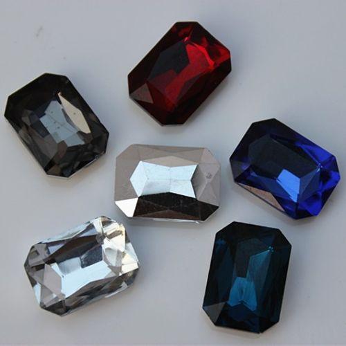 40PCS 13*18mm crystal Rhinestone Faceted bead Glass Octagon shape ZZ146