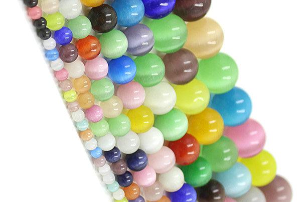 NEW 7 sizes multicolor cat eye loose round glass beads string FOR NECKLACE BRACELET DIY JEWELRY MAKING