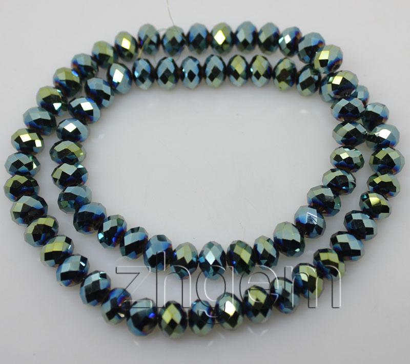 72 pcs quality peacock green faceted crystal glass loose beads 5*8mm 72pcs/strand jewelry DIY