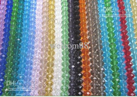 Free Shipping 720pcs/lot Mix Color Crystal Glass Round Faceted Beads For DIY craft Jewelry CS2