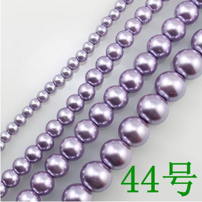 4 6 8 10 12 14mm Blue Purple Pearlized Glass Pearl Spacer Charm Beads for Jewelry Making