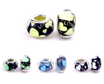 Wholesale 10 Colors DIY Resin Beads Fit Pandora Charms Bracelets Necklaces European Beads Jewelry Loose Beads