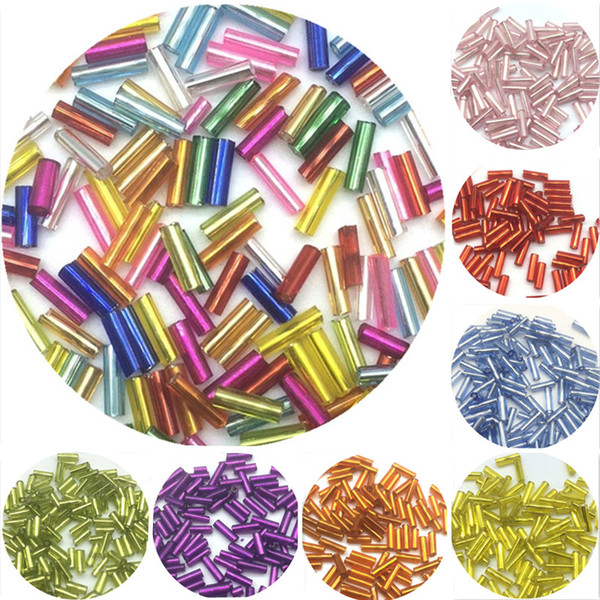 2*6mm 200pcs/lot Crystal Glass Beads Long Tube Two Hole Spacer Beads For Necklace Bracelet Jewelry Making