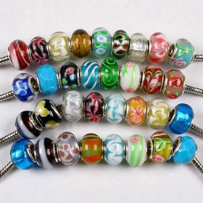 250pcs double core glass silver p beads and 250pcs tibetan charms Drop shipping