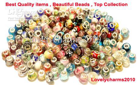 LOT200PCS 925 STERLING SILVER MURONA GLASS BEADS LAMPWORK CHARM EUROPEAN FOR PANDORA BRACELET+1 BRACELET GIFT CHRISTMAS