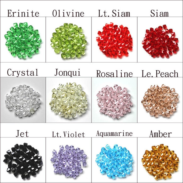 500pcs Mixed Color 5301 Bicone Faceted Loose Beads 4mm 14 Colors Free Shipping Loose Beads Jewelry Finding