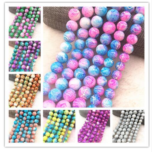 2019 Wholesale 4mm Glass Beads Round Loose Spacer Beads Pattern For Jewelry Making DIY Bracelet Necklace