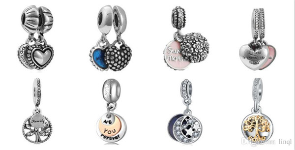 Wholesale Mixed Loose Silver Beads Charm EnamelAnna Belle Cinderella Pendant Beads Fit Women Pandora Bracelet Bangle Diy Jewelry KKA1170