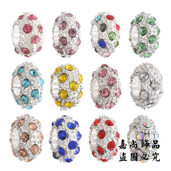 11Colors Loose Murano Glass Beads Crystal Inlaid Faceted Rondelle Spacer Big Hole Charms Beads Fit DIY European Bracelets