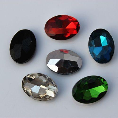 50PCS 10*14mm Oval fancy stone back mini glass crystals jewelry accessory ZZ147