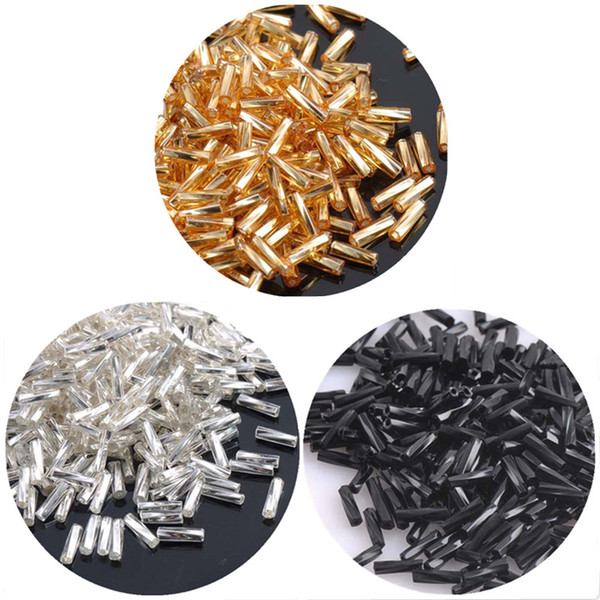 2*6mm 200pcs/lot Hot DIY Silver/Gold/Black Glass Spiral Tube beads for Accessories Bracelet Necklace Jewelry Making