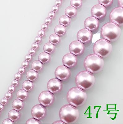 4 6 8 10 12 14mm Glass Imitation Pearl Beads Round Loose Spacer Hole Beads for Jewelry