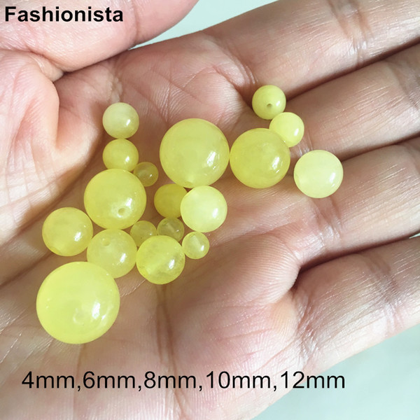 Yellow Color Round Beads 4mm,6mm,8mm,10mm,12mm Stone Beads,Wholesale Smooth Loose Beads,Jewelry Supplies