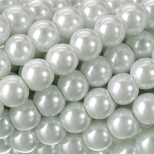 YOUS 100Pcs Czech Tiny Satin Luster Glass Pearl Round Loose Bead for Beading DIY Jewelry Making 10mm