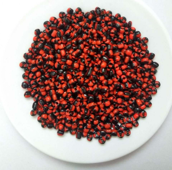 New style stripy pattern Glass Seed Beads opaque glass Jewelry DIY beads about 4mm beads red/black