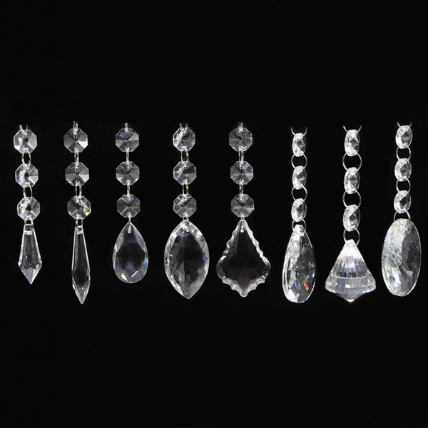 10 Pieces Chandelier Crystals, Clear Teardrop Crystal Chandelier Pendants Parts Beads, Hanging Crystals for Chandeliers 38mm, Clear