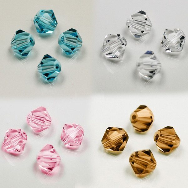 Beadia 100pcs 4mm Bicone 5301 Austria Glass Crystal Beads Loose Spacer facted for DIY Fashion Jewelry Making Factory Price Order Wholesale