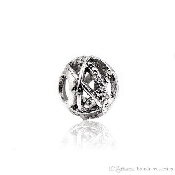 Creative Hollow Silver Spacer Beads Openwork Galaxy Sphere Fit Pandora Charms Bracelets Pendant Jewelry Findings DIY Accessories HJ138