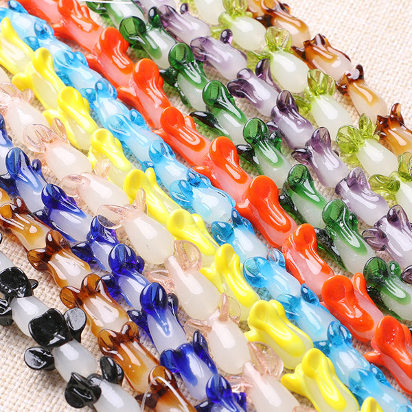 20pcs/lot 10x20mm Multi Color Lampwork Glass Beads Fit Charm Necklace Handmade Lampwork Loose Spacer Beads For Jewelry Making