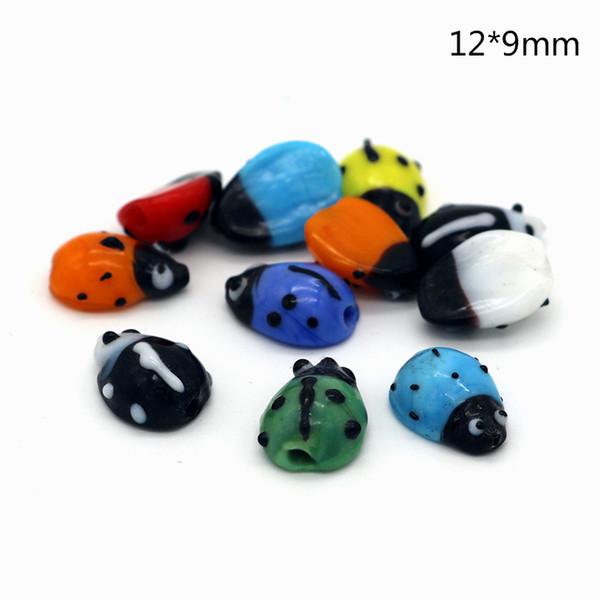 New Arrival Colorful Beads 9x12mm 19pcs/lot insect shape lampwork beads for kids handmade jewelry DIY flower decoration