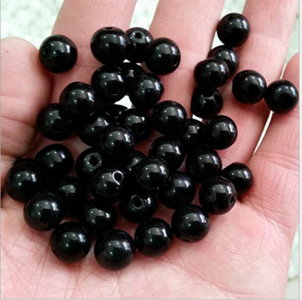 1000 piece/lot 8mm black Shiny Round Acrylic Loose beads Spacer DIY Beads For Jewelry Findings Jewelry making Bracelet