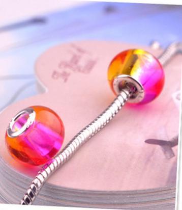 DIY jewelry accessories new (colorful rainbow) handmade glass beads big hole glass beads