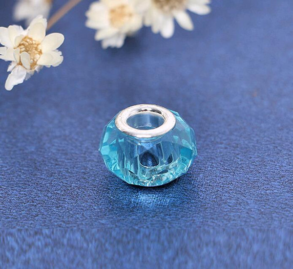 Wholesale Crystal Spacer Beads Big Hole Lampwork Glass Flat Round Loose Beads for Charm Bracelets 100pcs